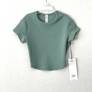 ALO Ribbed Short Sleeve in Seagrass